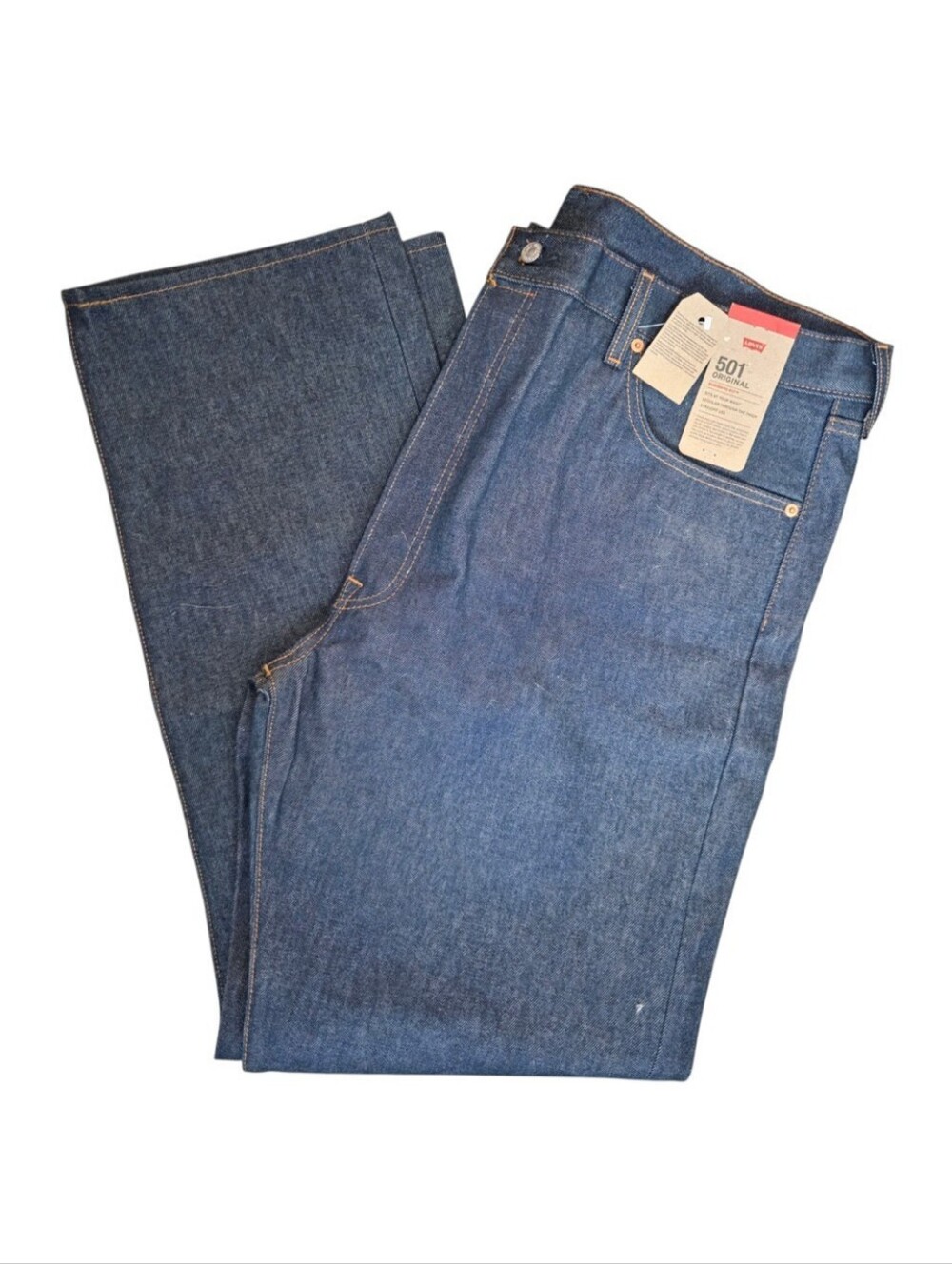 Levi's Men's 501 Original Shrink-to-Fit Dark Wash Denim Jeans Size 42x34